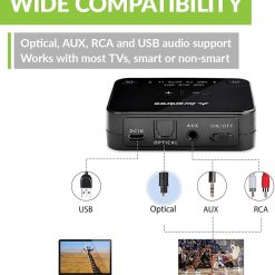 Alternative view of Avantree HT4186 Wireless Headphones Earbuds for TV Watching, Neckband Earphones Set w/Bluetooth Transmitter for Optical Digital Audio, RCA, 3.5mm Aux Ported TVs, Plug & Play, No Audio Delay