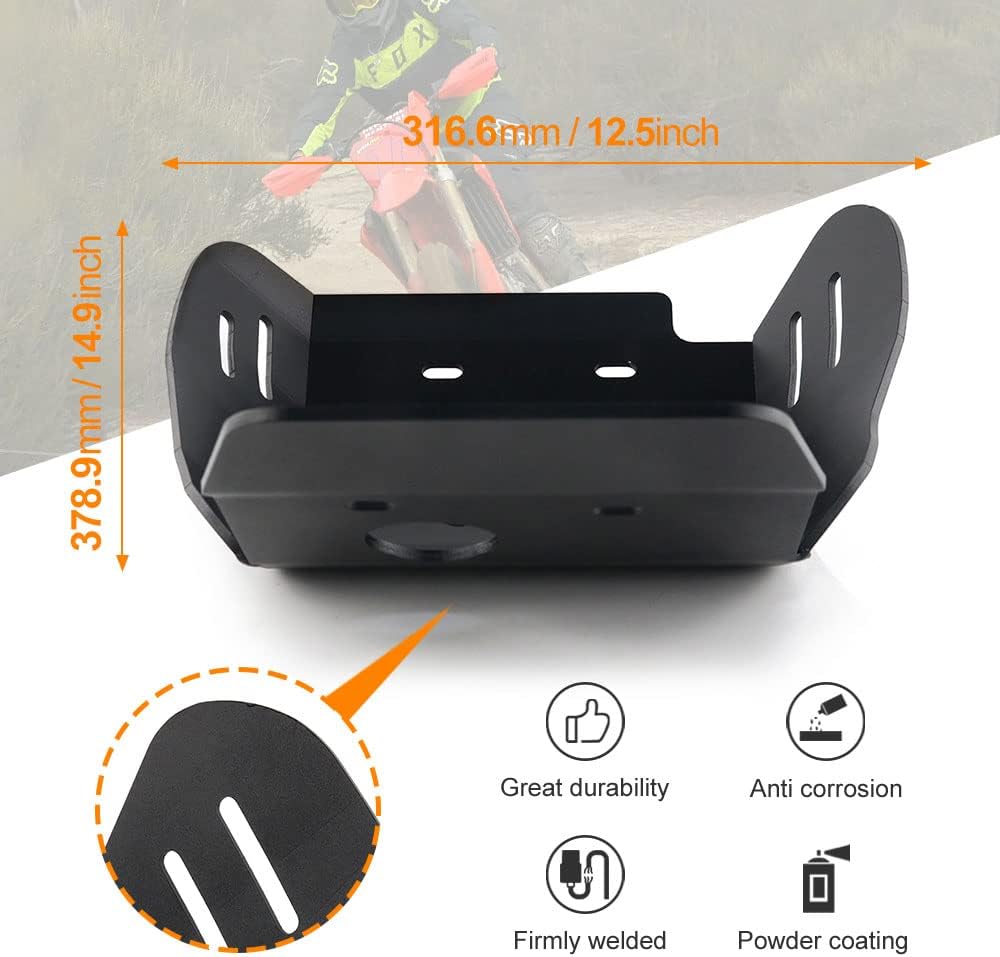 Xitomer Motorcycle Skid Bash Plate, Fit for CRF450RX 2021 2022 2023 2024 / CRF250R & CRF250RX 2022-2024 / CRF450R 2021-2024, Motorcycle Skid Plate - Image 5