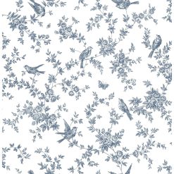 Brewster 2766-003519 Cassandra Navy Floral Trails Wallpaper